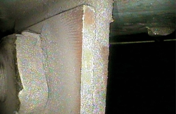 Interior view of automotive engine using borescope inspection camera